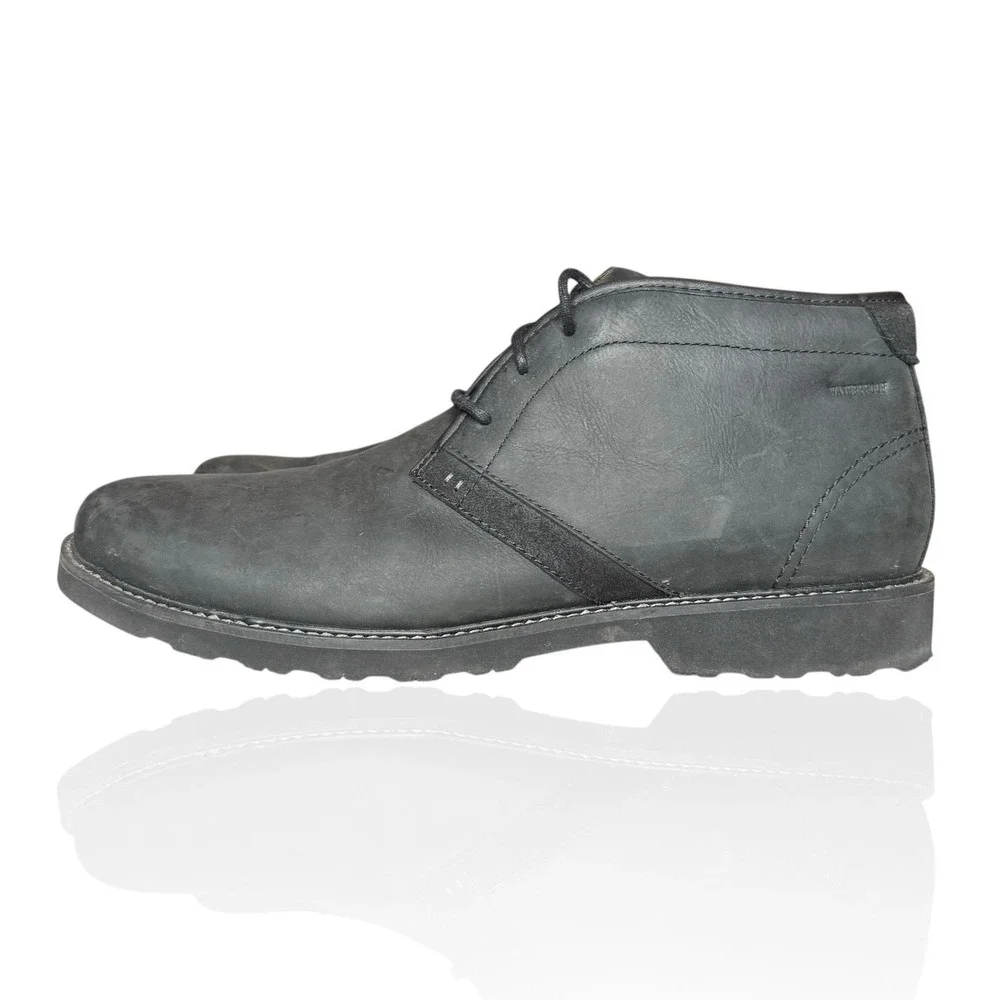 Dunham RevDash Leather Chukka Boots Black 15 D Lace Up Waterproof‎ Shoes